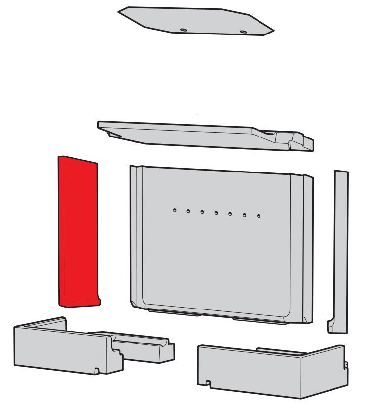 Contura i50 Achterste muur steen links Contura i50 Achterste muur steen links