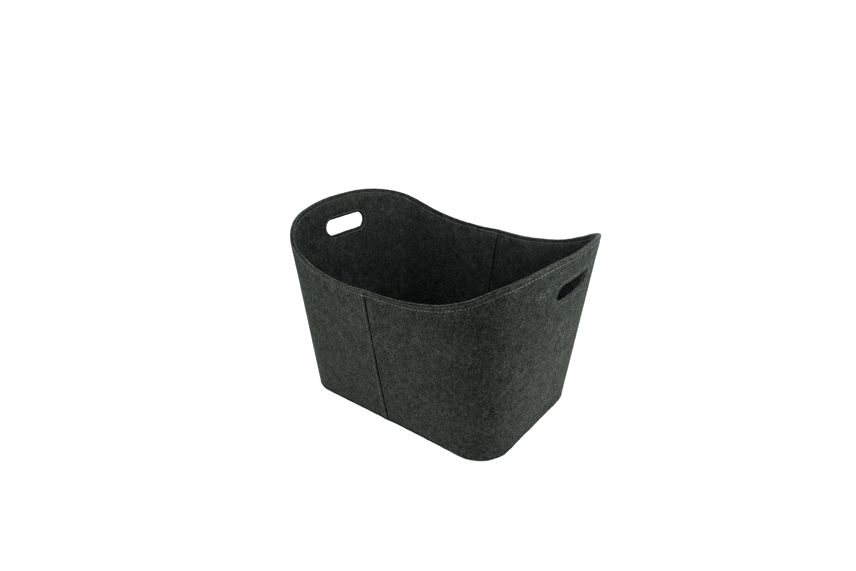 Holzkorb Filz grau, 55 x 35 x 40 cm