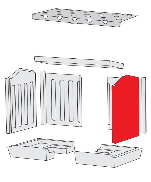 Contura i10 Seitenstein rechts Brennraumstein Contura i10 Seitenstein rechts Brennraumstein