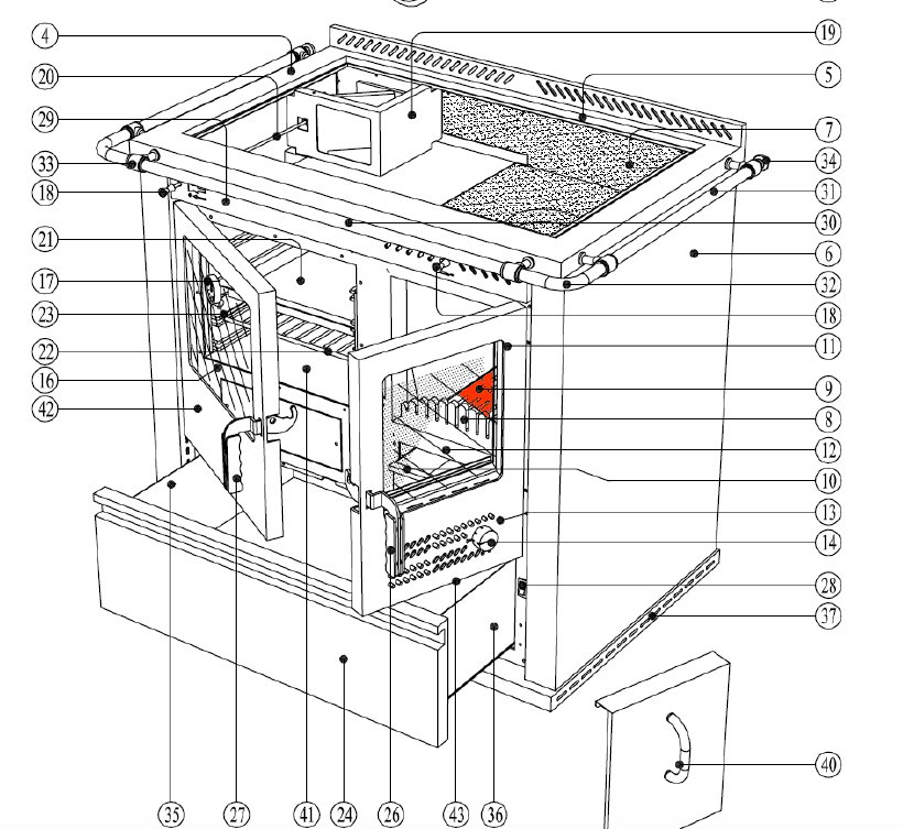 Wamsler K135F/A grille de décendrage