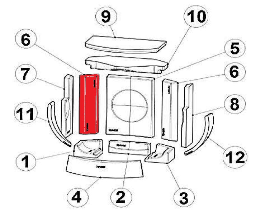 Austroflamm Clou compact Zijsteen links achteraan Austroflamm Clou compact Zijsteen links achteraan
