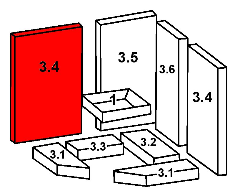 Oranier Skandik 6 cegła boczna z lewej strony z przodu B