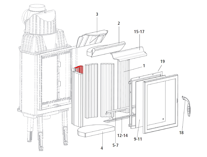 Leda Lava D Achterste muur steen midden links Leda Lava D Achterste muur steen midden links