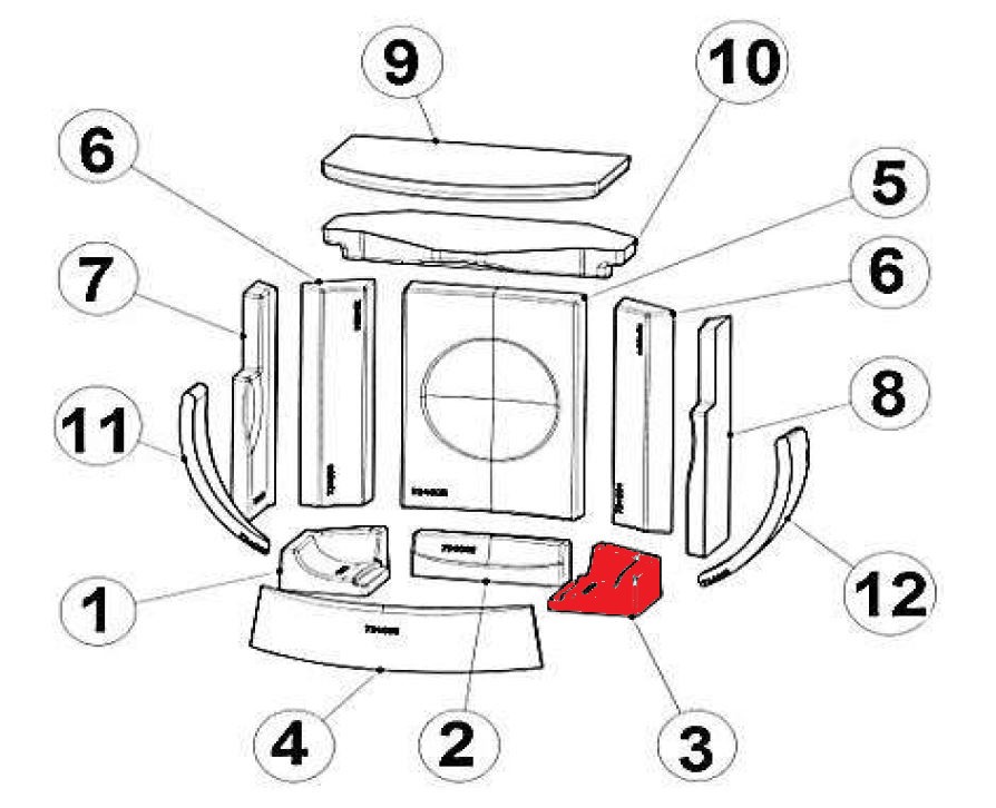 Austroflamm Clou compact Bodemsteen rechts