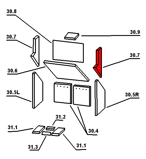 Oranier Malmö 6 Afscherming rechts A Oranier Malmö 6 Afscherming rechts A