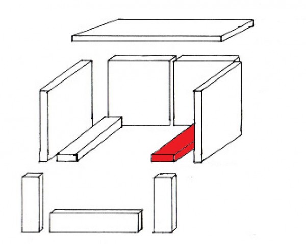 Caminos Paris Bodenstein rechts hinten Brennraumstein Caminos Paris Bodenstein rechts hinten Brennraumstein