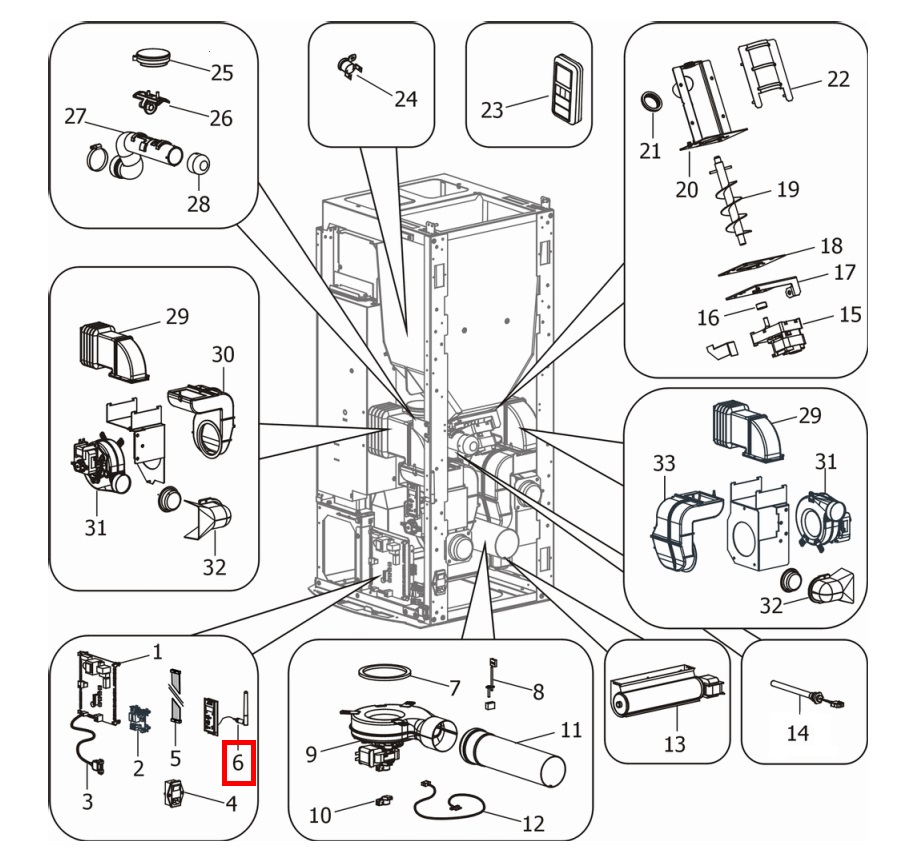 MCZ CLUB 2.0 COMFORT AIR alarmskærm MCZ CLUB 2.0 COMFORT AIR alarmskærm