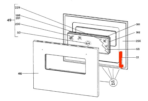 Wamsler K147 charnière porte du four