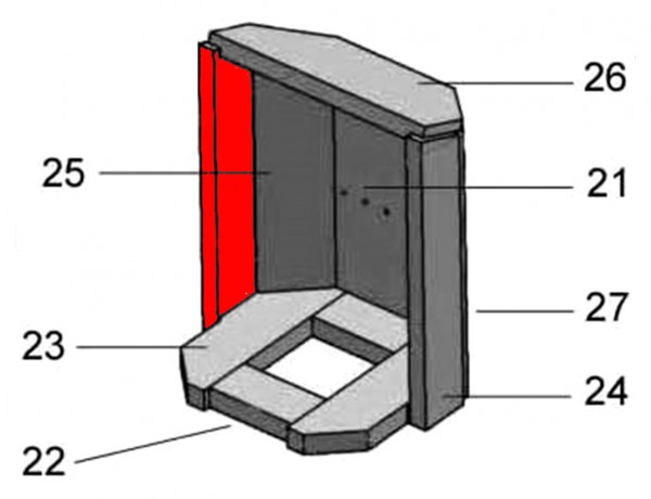 Justus Borkum Seitenstein links vorne B Vermiculitestein Justus Borkum Seitenstein links vorne B Vermiculitestein