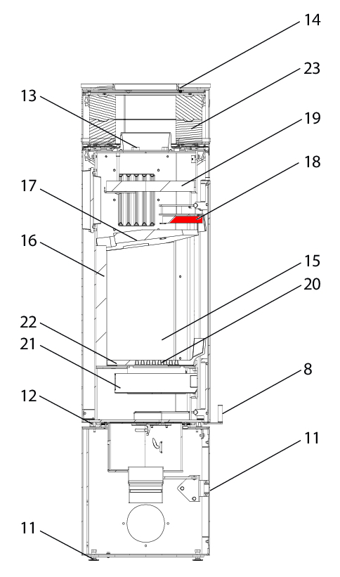 Wodtke KK 95-1 Zugumlenkung mittig Explosionszeichnung Wodtke KK 95-1 Zugumlenkung mittig Explosionszeichnung