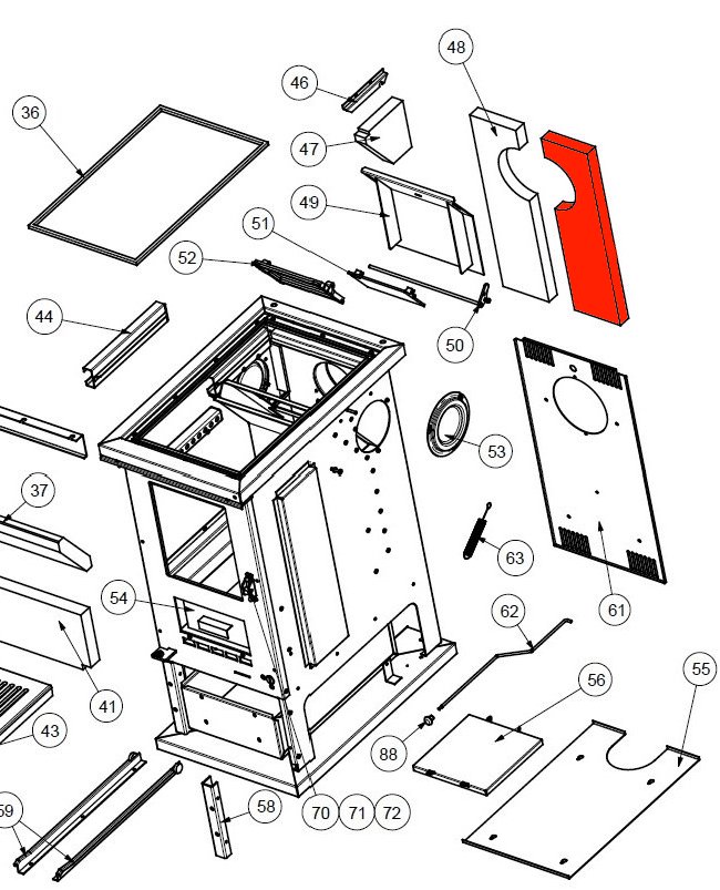 Wamsler W1-40 Afscherming achteraan rechts