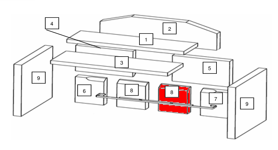 Wamsler Komet KF 101 Rückwandstein mittig unten rechts  Wamsler Komet KF 101 Rückwandstein mittig unten rechts