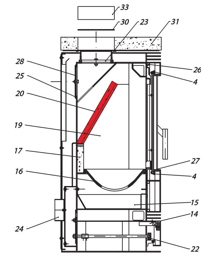 Fireplace Sardina moduł zmiany kierunku ciągu