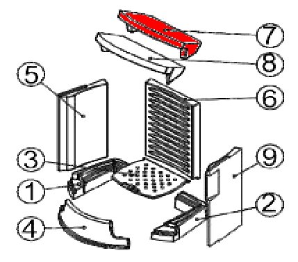 Austroflamm Diva deflettore di tiraggio posteriore Austroflamm Diva deflettore di tiraggio posteriore