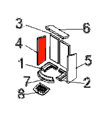 Austroflamm Koko 2.0 Seitenstein links Brennraumstein Austroflamm Koko 2.0 Seitenstein links Brennraumstein