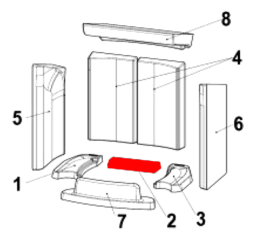 Austroflamm Chester Xtra Bodenstein hinten Feuerraumstein Austroflamm Chester Xtra Bodenstein hinten Feuerraumstein