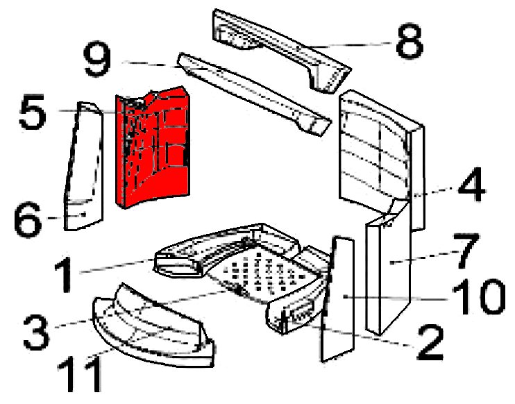 Austroflamm Vogue Zijsteen links achteraan