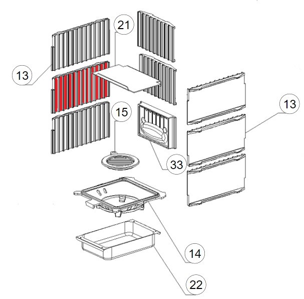 La Nordica Gemma Liberty Seitenplatte links mittig C Gussplatte La Nordica Gemma Liberty Seitenplatte links mittig C Gussplatte
