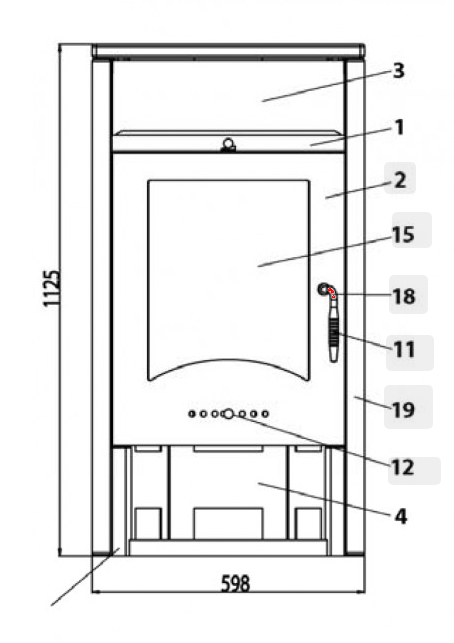 Haas-Sohn Siena 277.17 uchwyt uchwyt drzwi komory paleniskowej Haas-Sohn Siena 277.17 uchwyt uchwyt drzwi komory paleniskowej