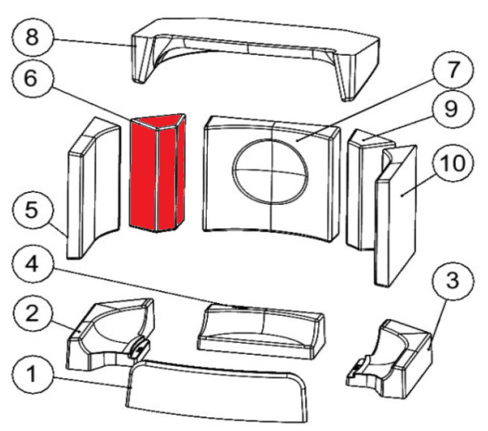 Austroflamm Heidi Back ladrillo lateral a la izquierda detrtás