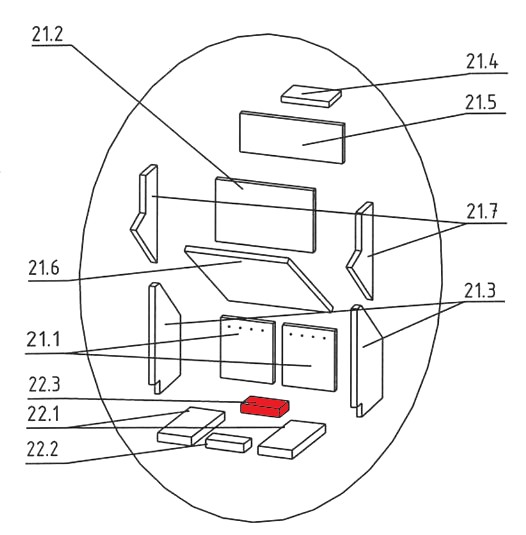 Justus Grönland Bodenstein hinten liegender Feuerraumstein Justus Grönland Bodenstein hinten liegender Feuerraumstein