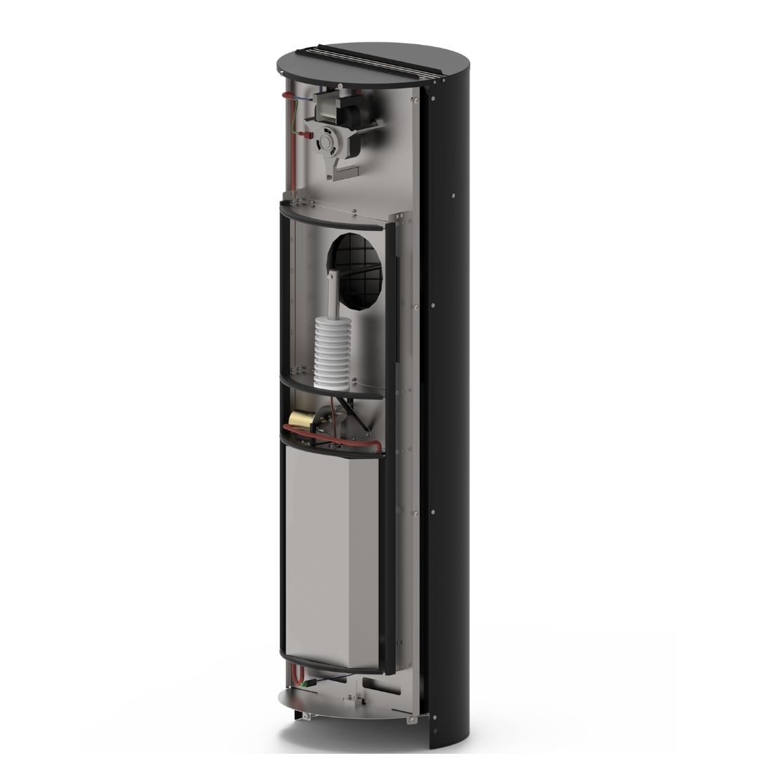 Partikelfilter ESP-10 Schwarz lackiert/ Elektrostatischer Partikelabscheider für Kaminöfen