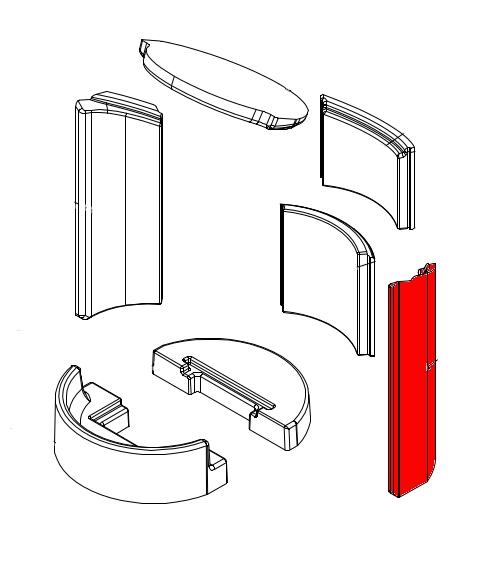 Spartherm Passo XS cegła boczna z prawej strony Spartherm Passo XS cegła boczna z prawej strony