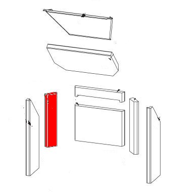 Fireplace Zaria Seitenstein links hinten Explosionszeichnung Fireplace Zaria Seitenstein links hinten Explosionszeichnung