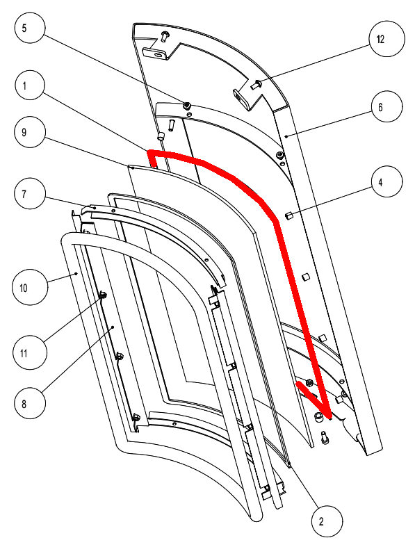 Austroflamm Pi joint d’étanchéité vitre gauche Austroflamm Pi joint d’étanchéité vitre gauche