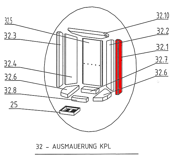 Oranier Polar 4 Seitenstein rechts vorne B Feuerraumstein