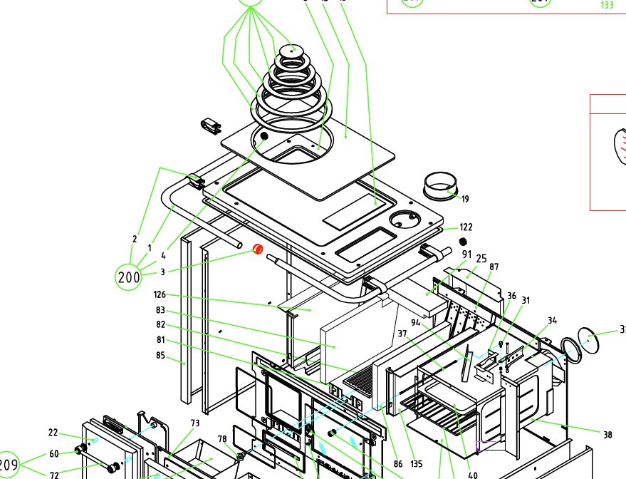 Wamsler K185F/A Connector Kachelstang Wamsler K185F/A Connector Kachelstang
