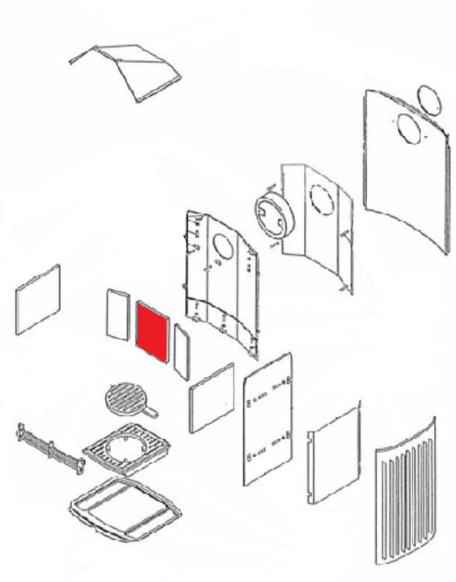 Morsö 1126 Rückwandstein mittig A Explosionszeichnung Morsö 1126 Rückwandstein mittig A Explosionszeichnung