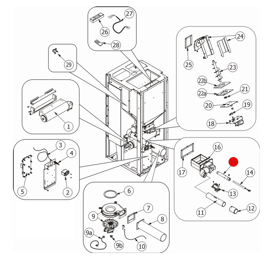 MCZ EGO-Air 1.0 tændrørskanal MCZ EGO-Air 1.0 tændrørskanal