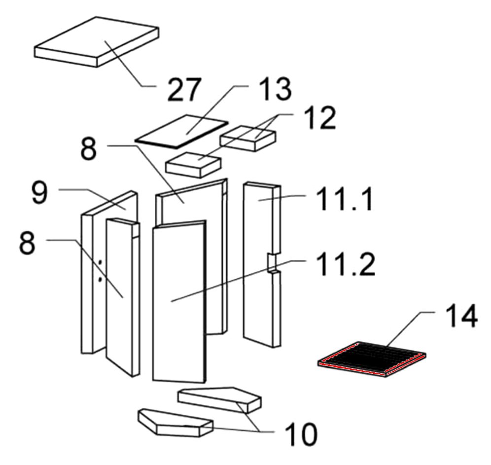 Justus Austin 7 Ascherost A Explosionszeichnung Justus Austin 7 Ascherost A Explosionszeichnung