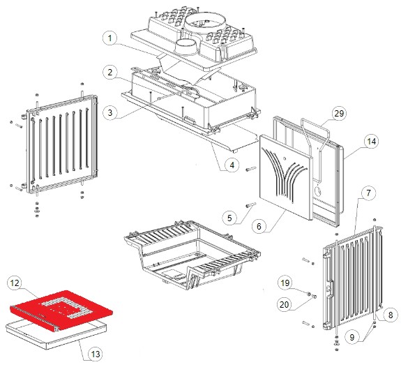 La Nordica Focolare 70 Piano grille de décendrage A La Nordica Focolare 70 Piano grille de décendrage A