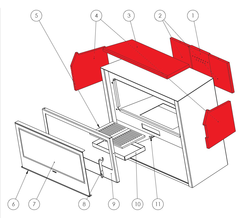 Panadero Allegro Feuerraumauskleidung Brennraumsteine Panadero Allegro Feuerraumauskleidung Brennraumsteine