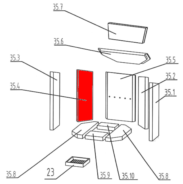 Oranier Kiruna 4 Zijsteen links achteraan B Oranier Kiruna 4 Zijsteen links achteraan B