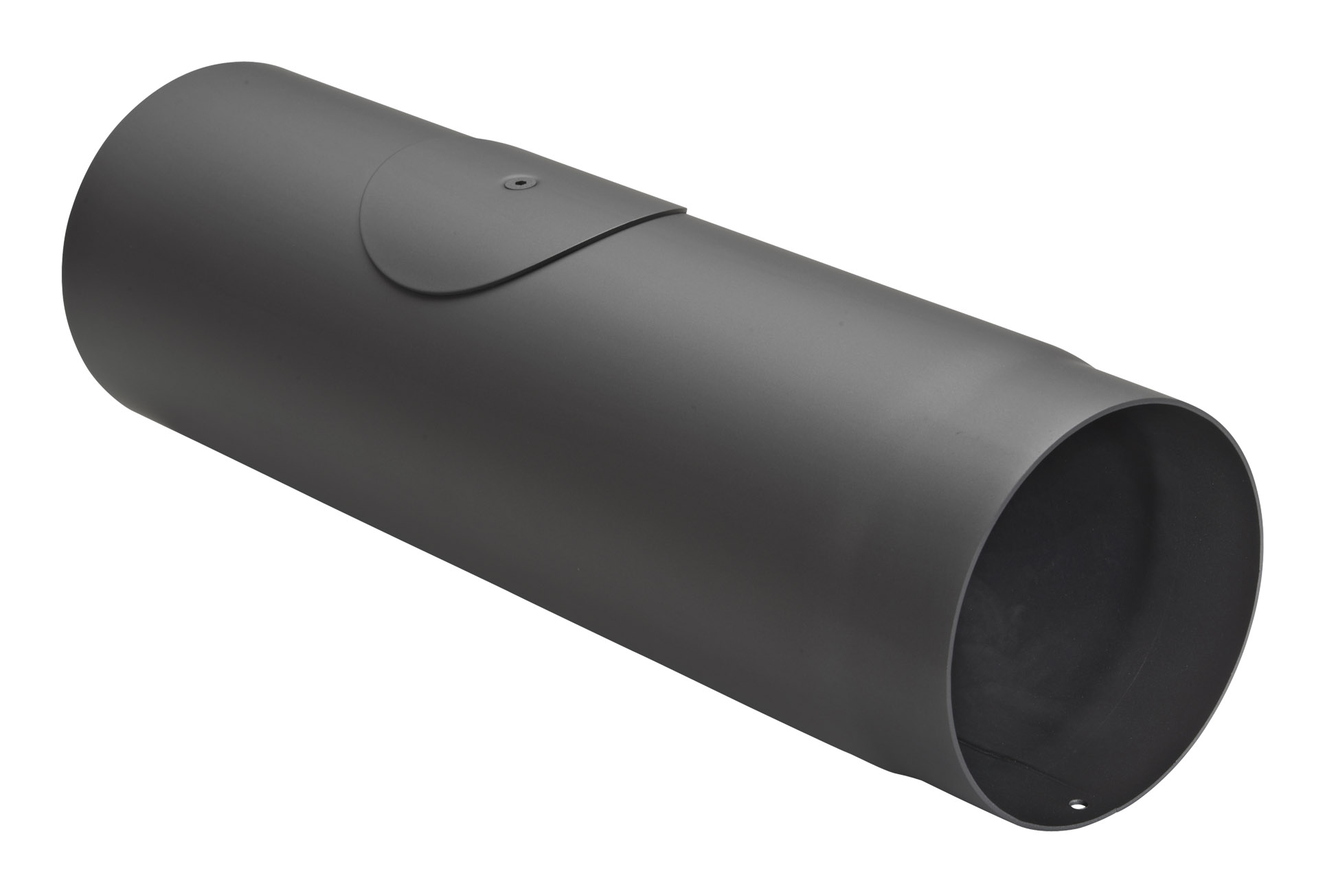 Rauchrohr Stahl 500 mm  Ø 150 mm schwarz mit Tür