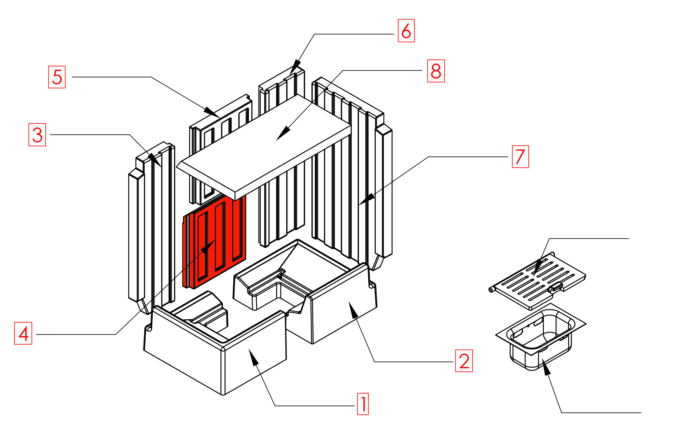 Spartherm Varia 2L-55h GET Rückwandstein mittig unten Schamottestein Spartherm Varia 2L-55h GET Rückwandstein mittig unten Schamottestein
