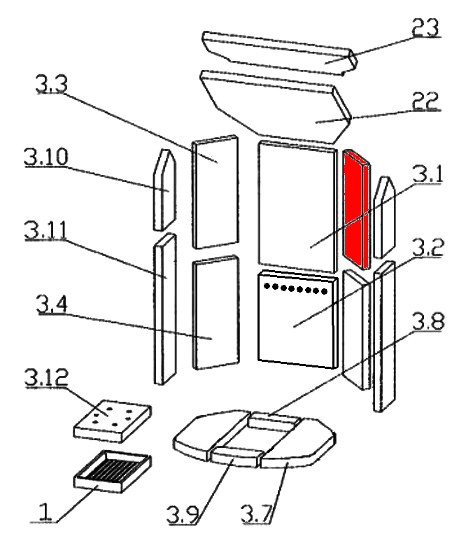 Oranier Arktis 8 Zijsteen rechts achteraan boven B Oranier Arktis 8 Zijsteen rechts achteraan boven B