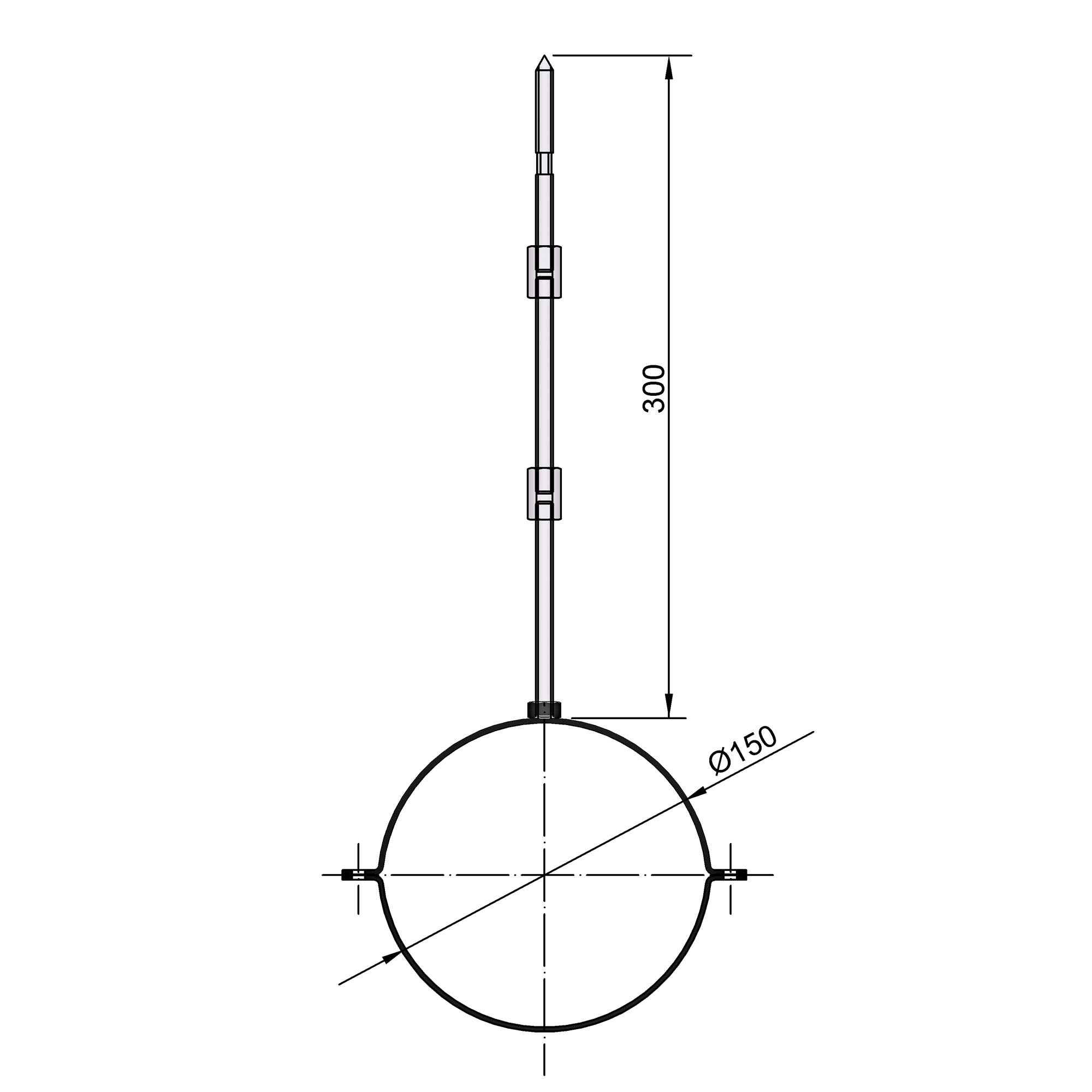Halteschellen Set für Rauchrohr Stahl schwarz Schellen