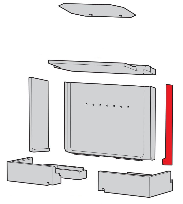 Contura i50 Achterste muur steen rechts Contura i50 Achterste muur steen rechts