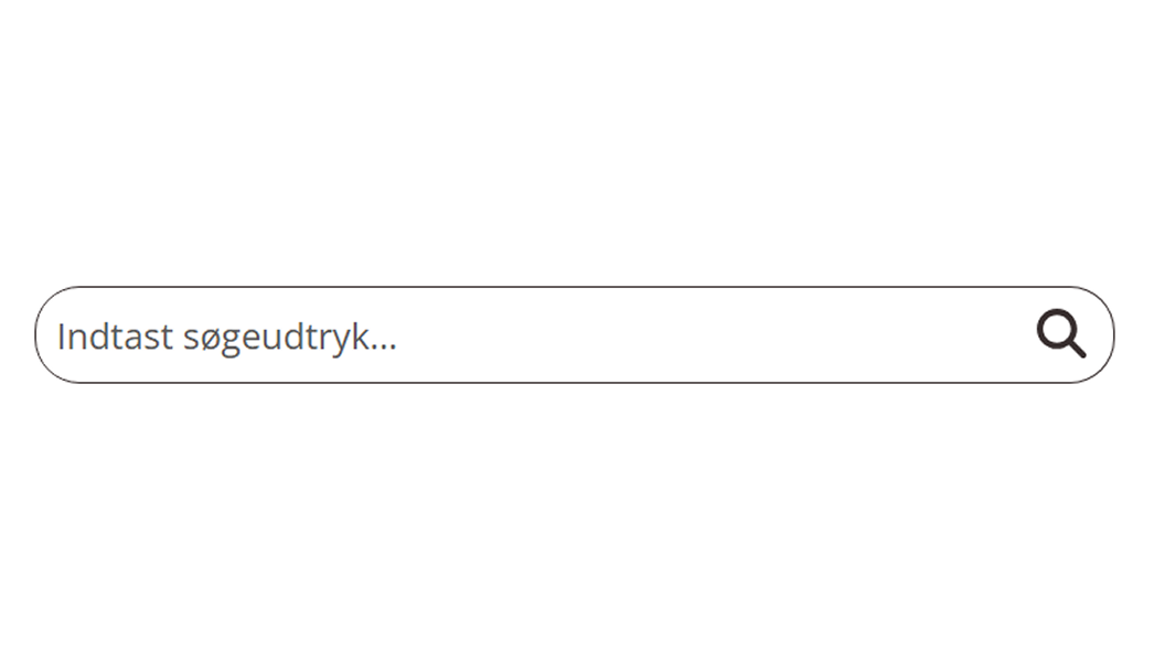 Søgefelt på vores shop