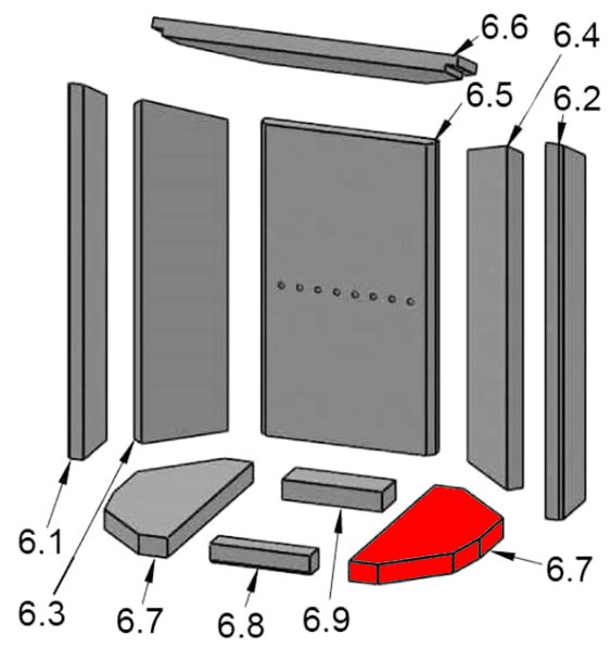 Justus P50-8 Bodenstein rechts C Explosionszeichnung Justus P50-8 Bodenstein rechts C Explosionszeichnung
