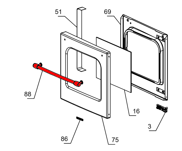La Nordica Sovrana Evo 2.0 poignée porte de compartiment de cuisson