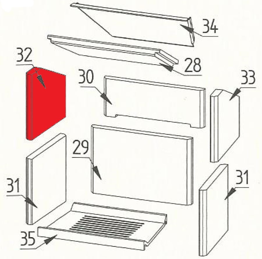 Fireplace Damona sidesten venstre oven