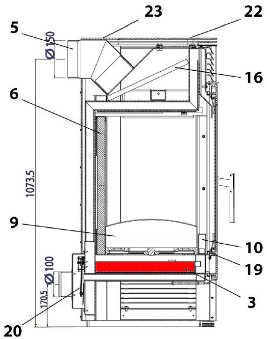 Haas-Sohn Panorama 255.15 skrzynka na popiół