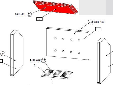Fireplace Madrid SP Zugumlenkung Prallplatte Fireplace Madrid SP Zugumlenkung Prallplatte