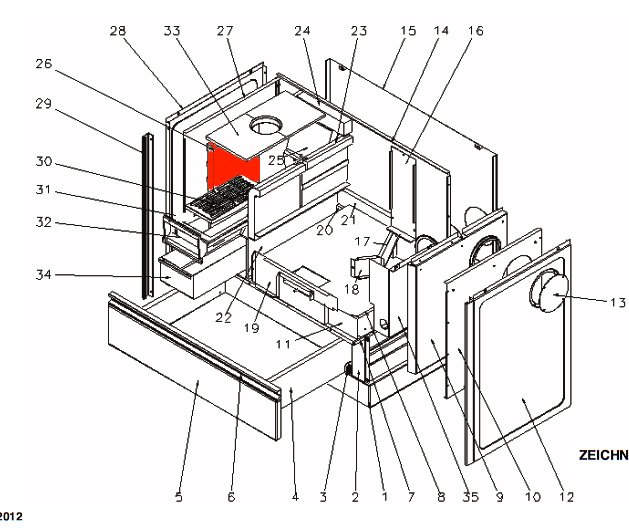 Wamsler K176A-70 pietra laterale esterno anteriore B Wamsler K176A-70 pietra laterale esterno anteriore B