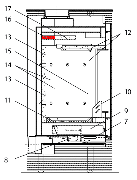 Wodtke KK 55 røgvenderplade oven bagved